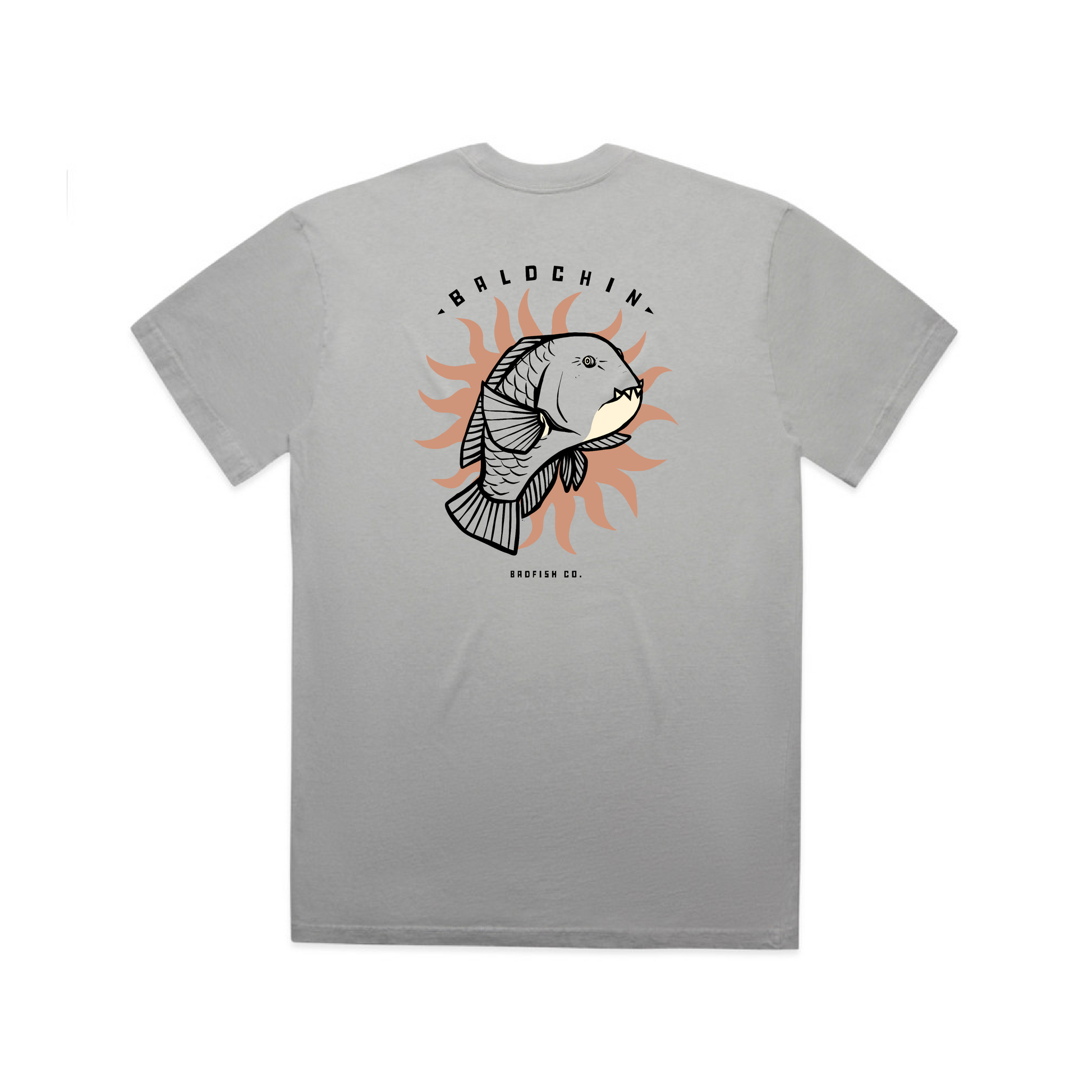 Baldchin groper blue/grey oversized T-shirt for those salty crew ocean frothers - back view